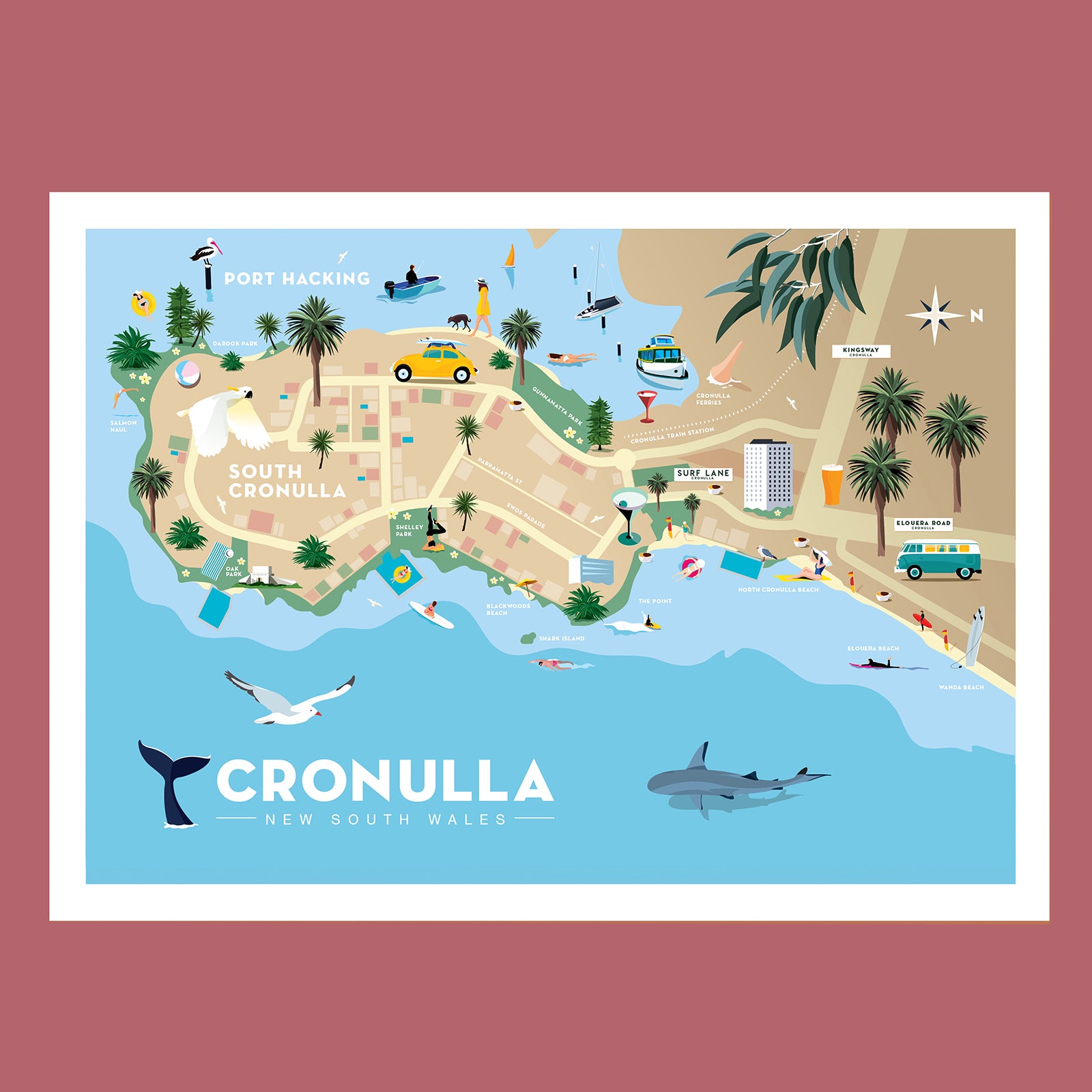 Custom Personalised Map Hi Cronulla Folk custom-personalised-map-hi-cronulla-folk