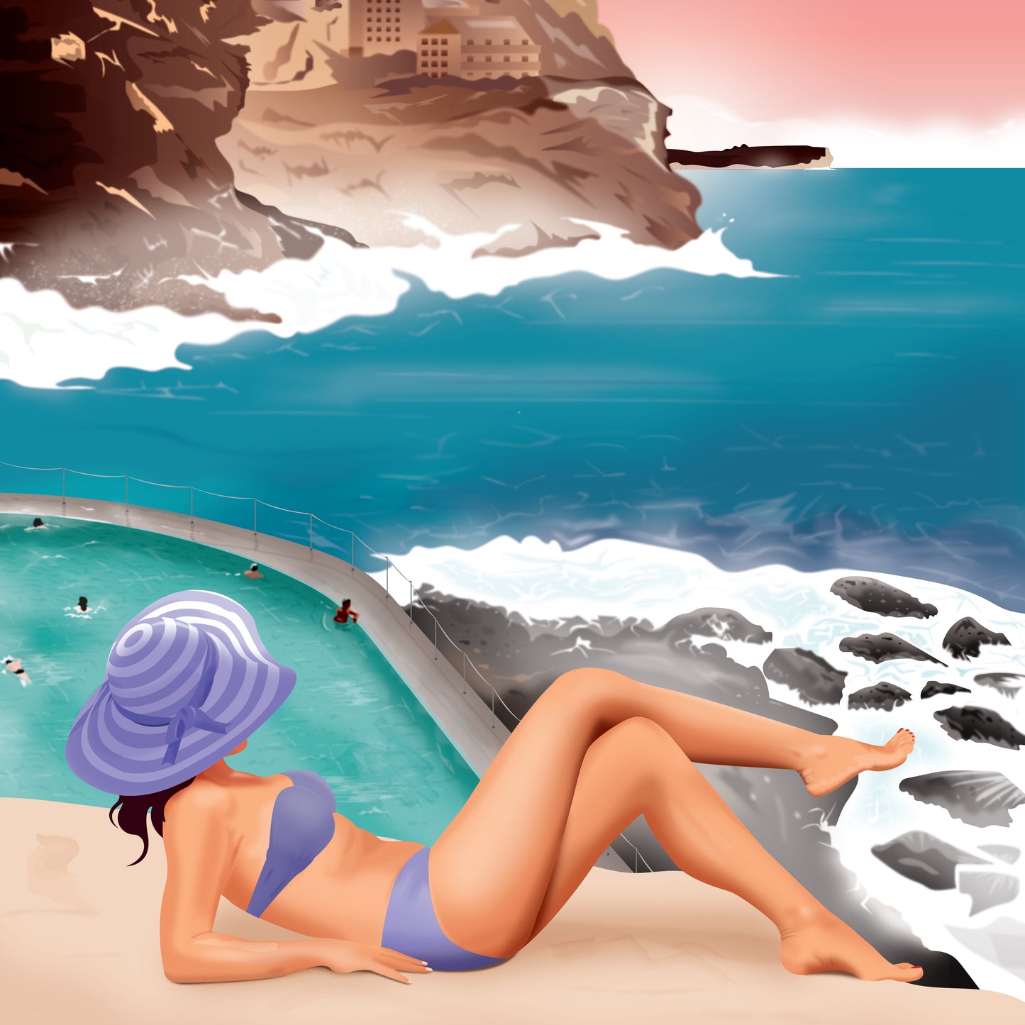 BRONTE IS CALLING, 1960s retro artwork.
