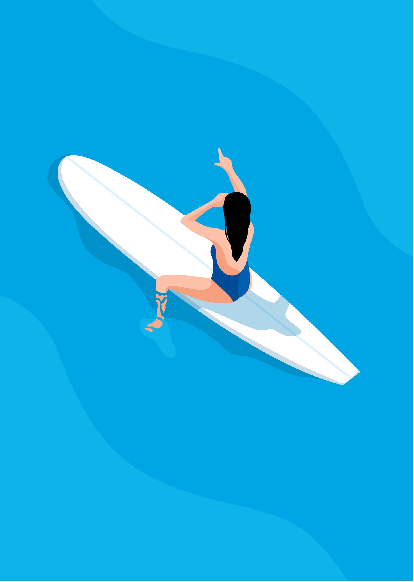 Longboard Surfer Girl