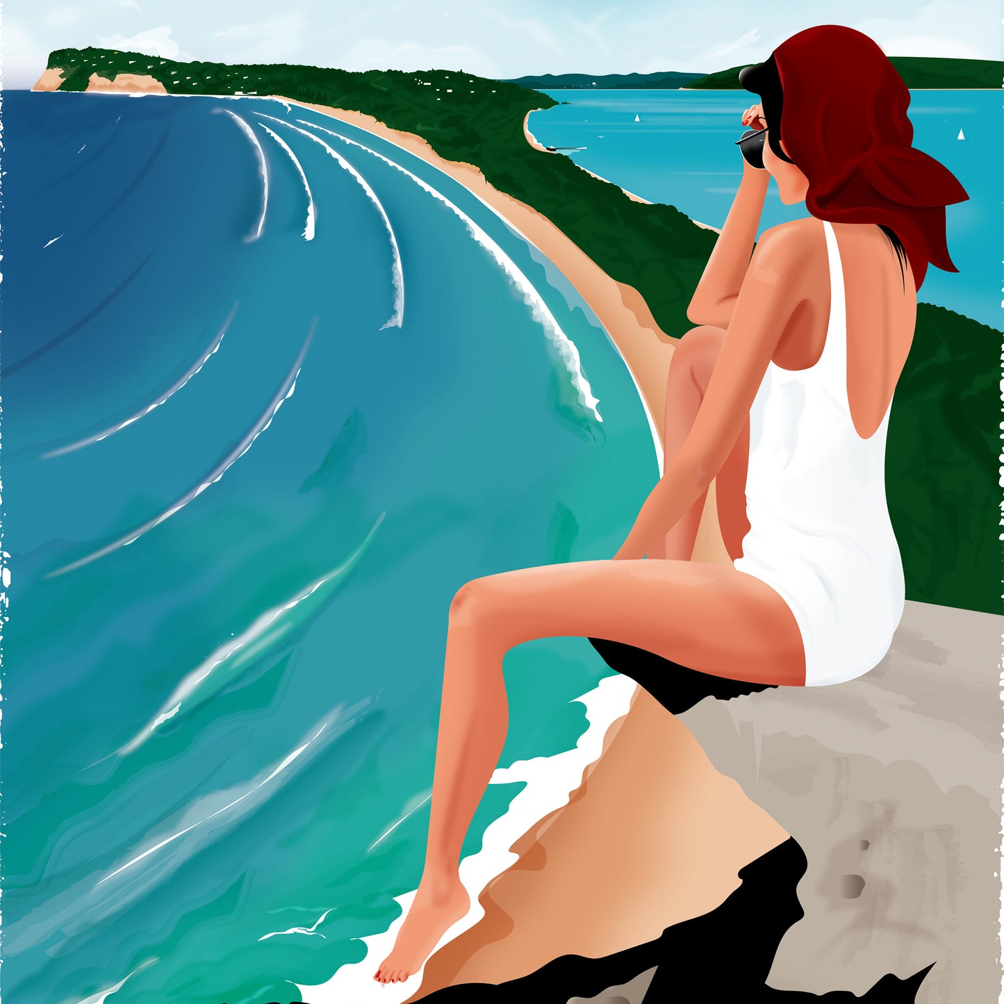 PALMY, 1960s retro artwork.