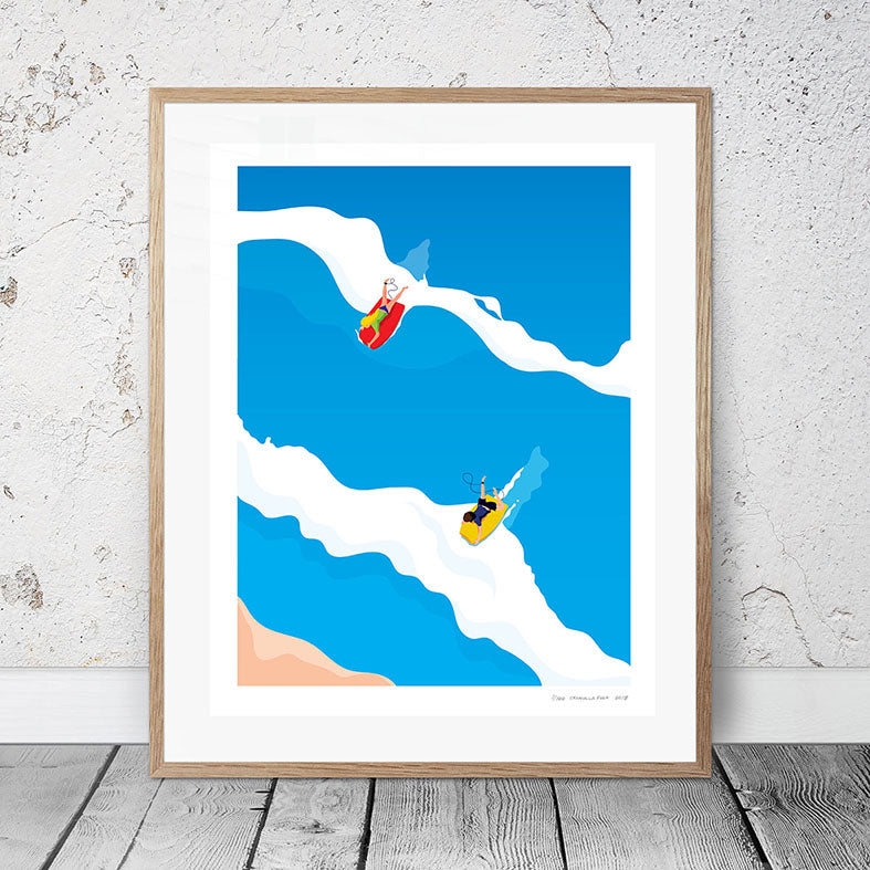 Bodyboarders in the Surf