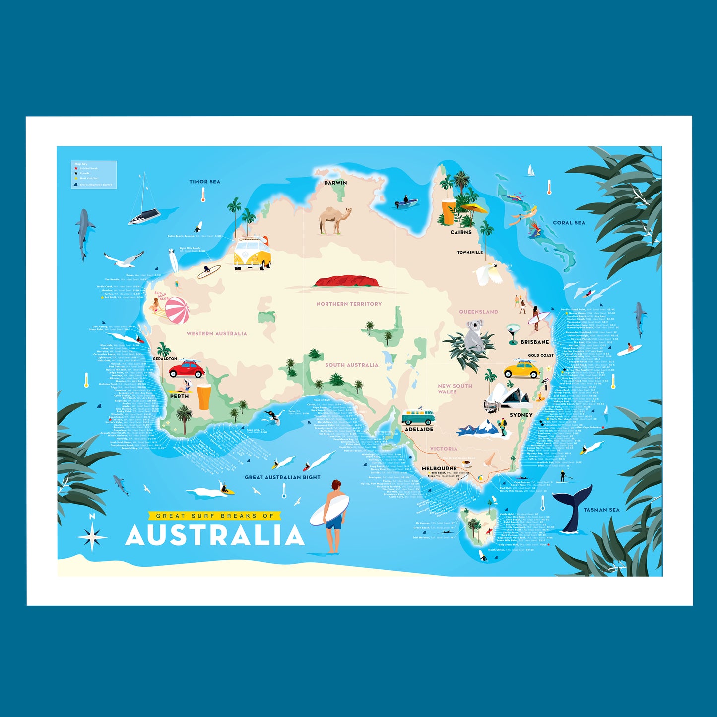 Great Surf Breaks of Australia (Kids & Big Kids map)