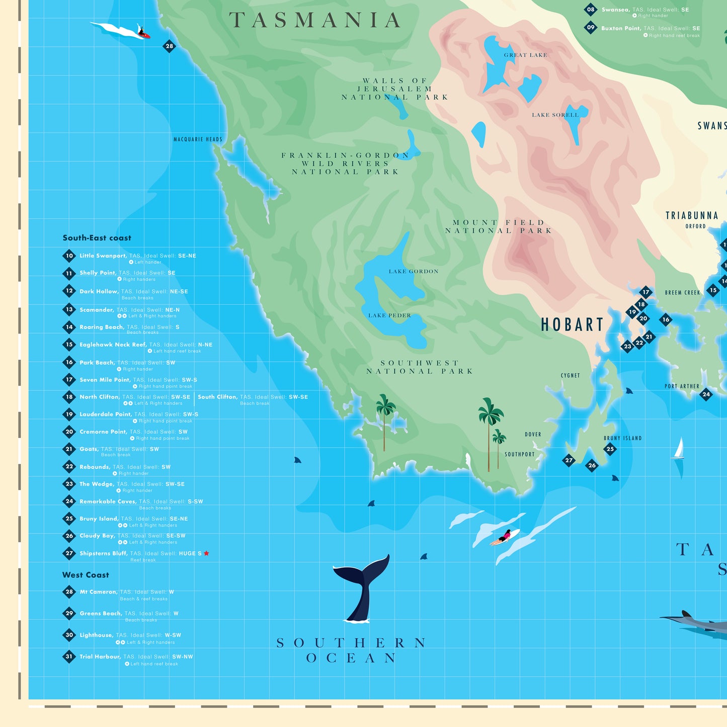 Great Surf Breaks of Tasmania.