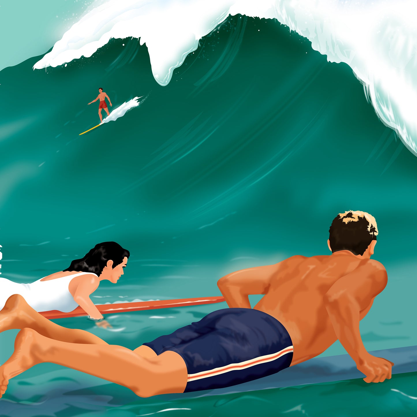 BONDI IS CALLING, 1960s retro artwork.