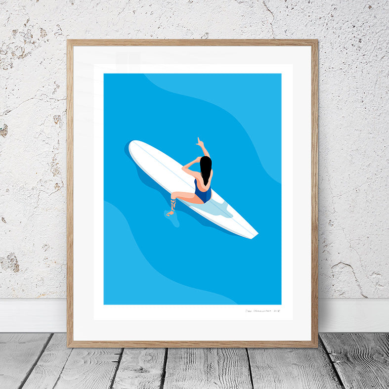 Longboard Surfer Girl