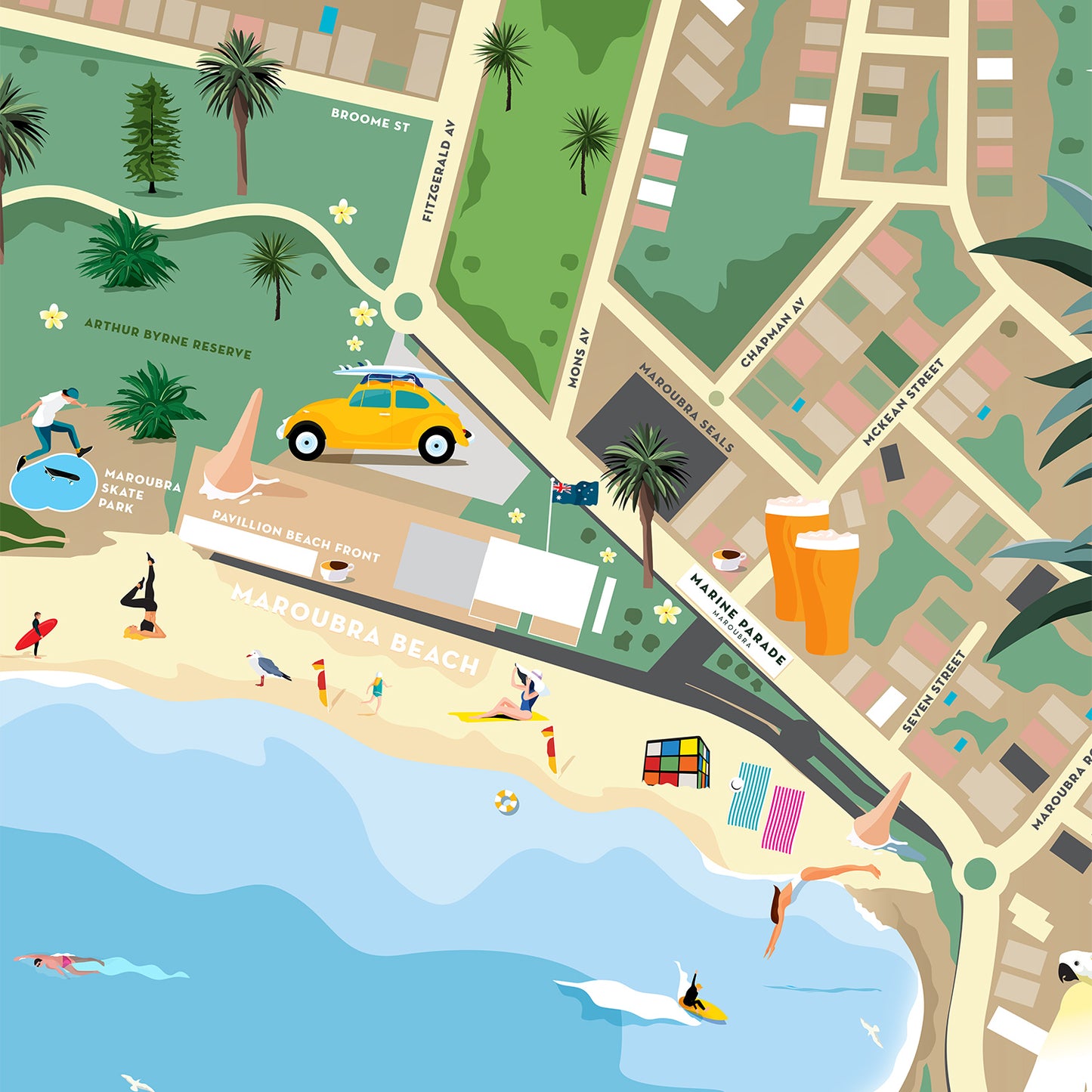 Maroubra Beach Map
