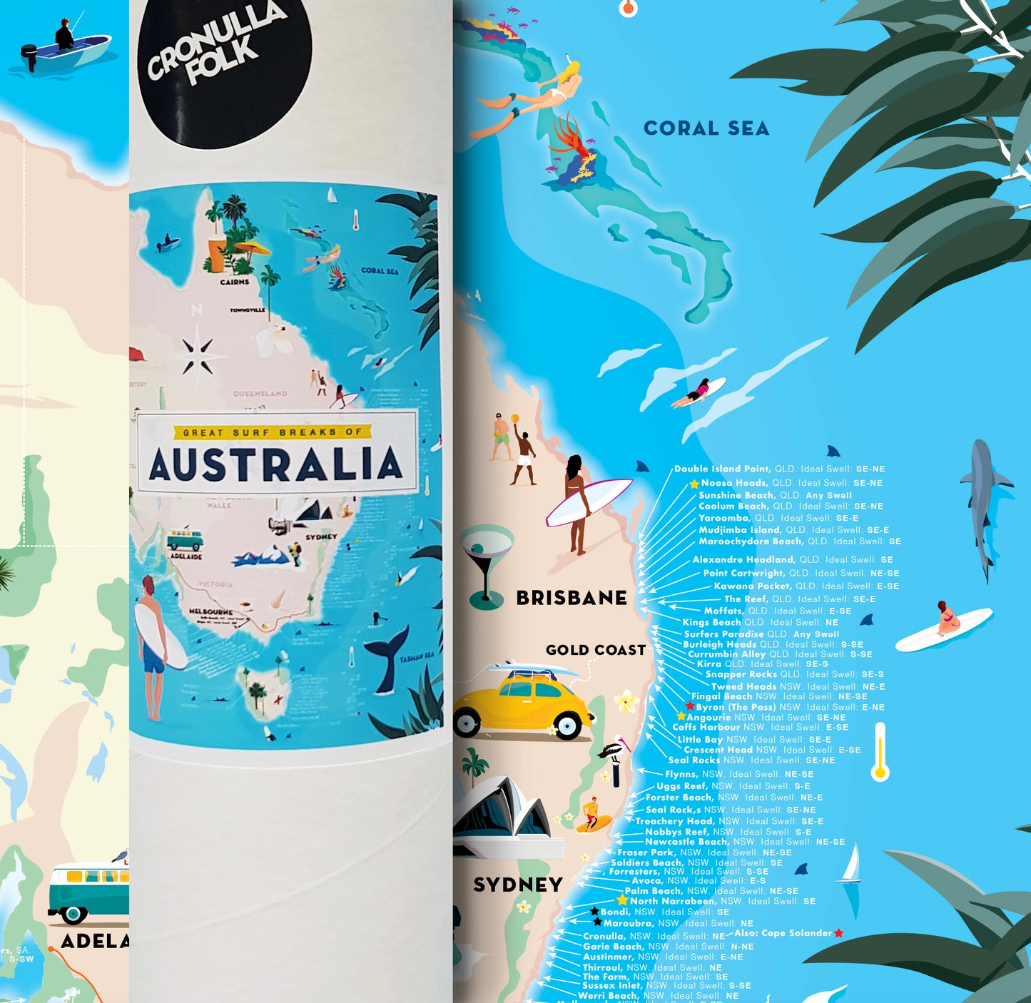 Great Surf Breaks of Australia (Kids & Big Kids map)