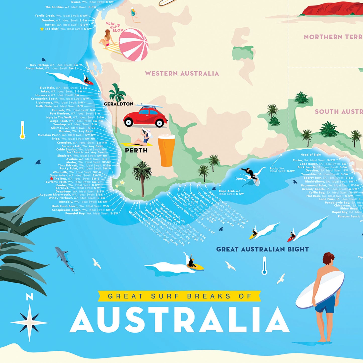 Great Surf Breaks of Australia (Kids & Big Kids map)