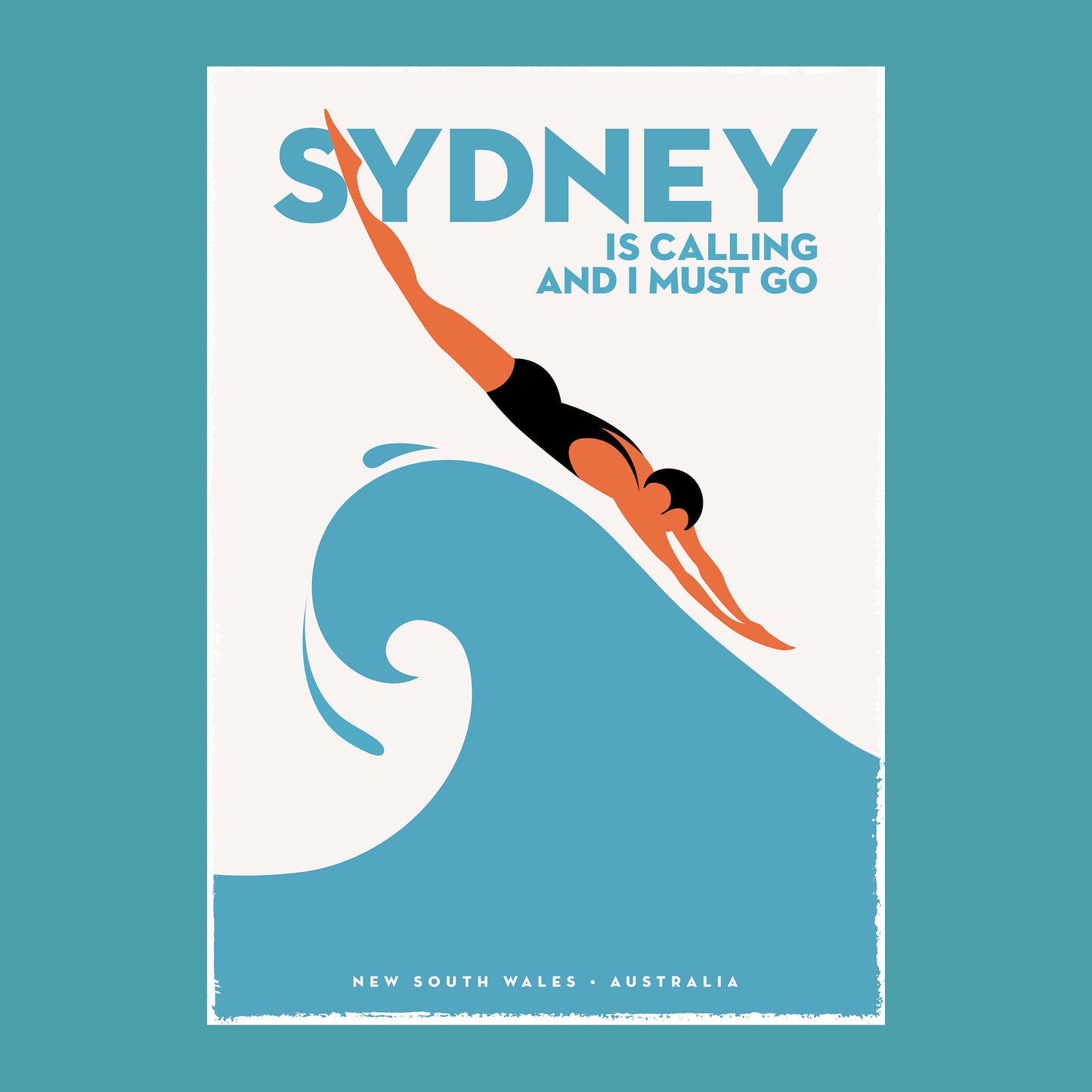 SYDNEY IS CALLING, 1960s retro artwork.