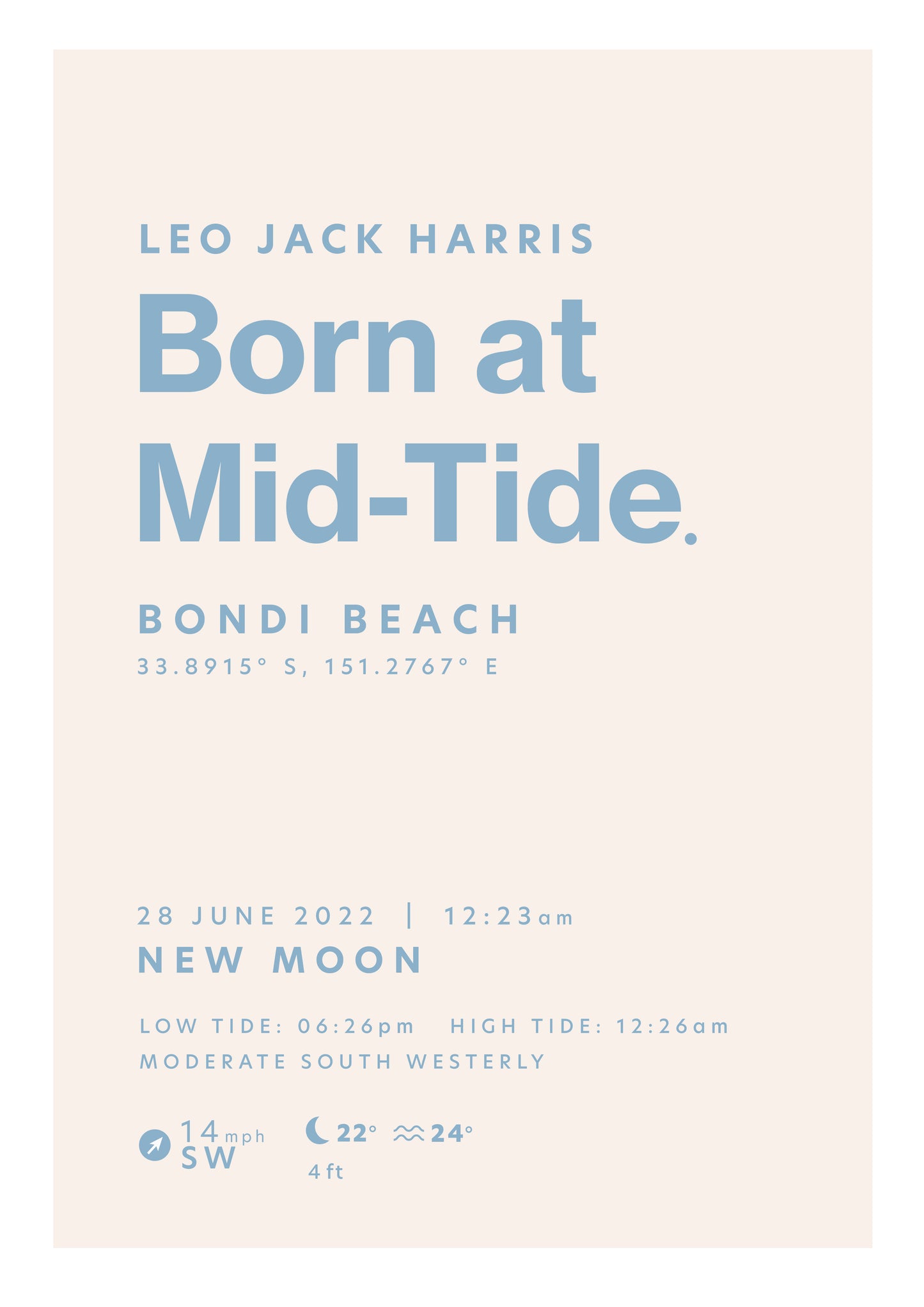 Born on the Tide (Typographic Poster).