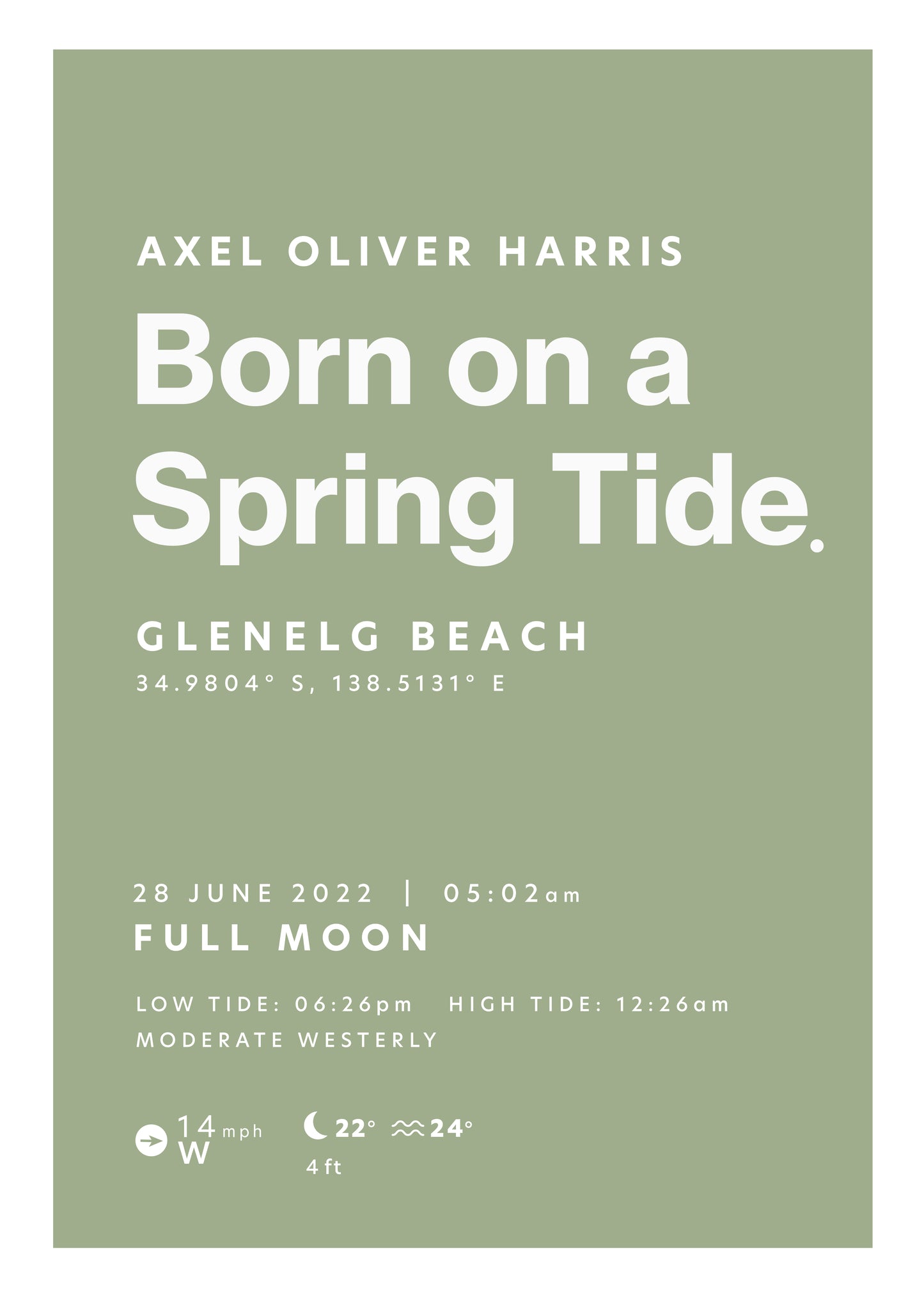 Born on the Tide (Typographic Poster).