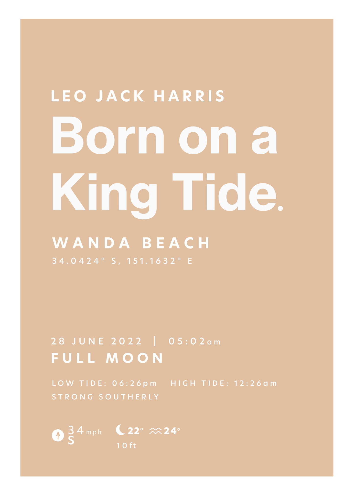 Born on the Tide (Typographic Poster).