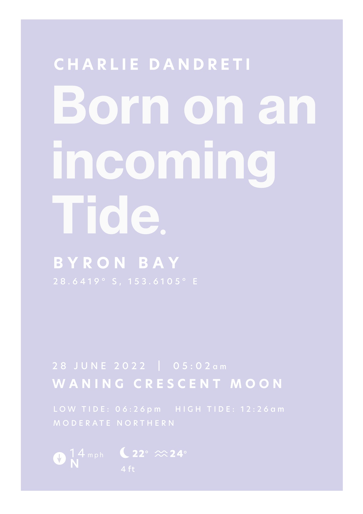 Born on the Tide (Typographic Poster).
