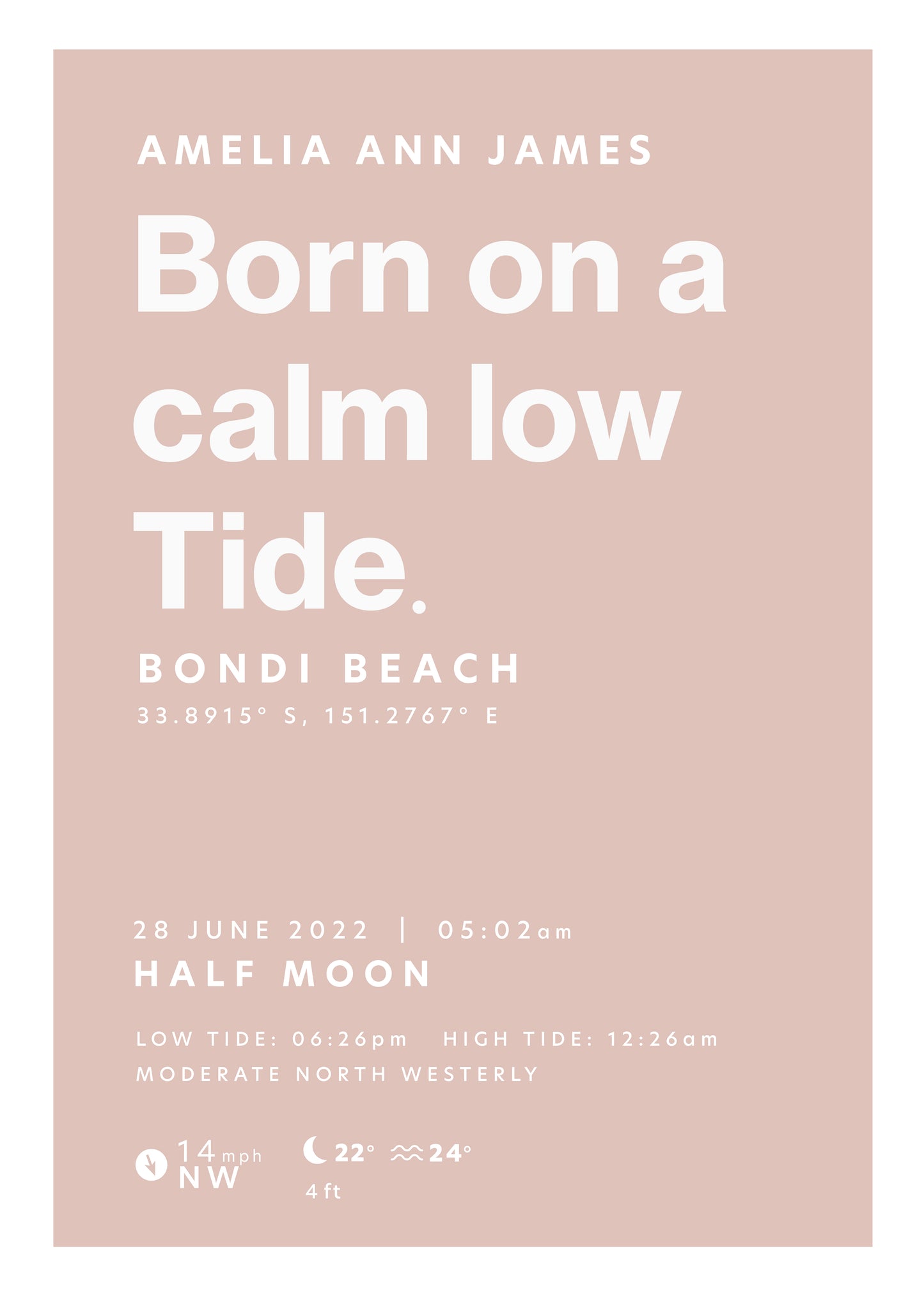 Born on the Tide (Typographic Poster).